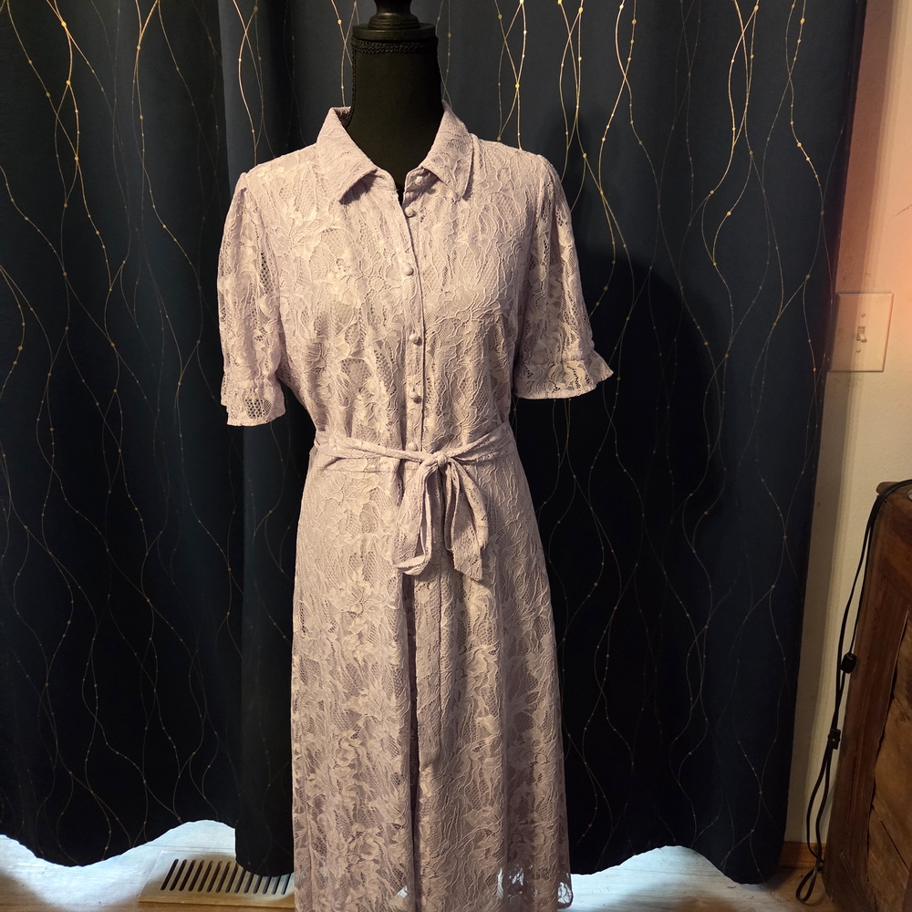 Kensie Lavender Lace Midi Dress